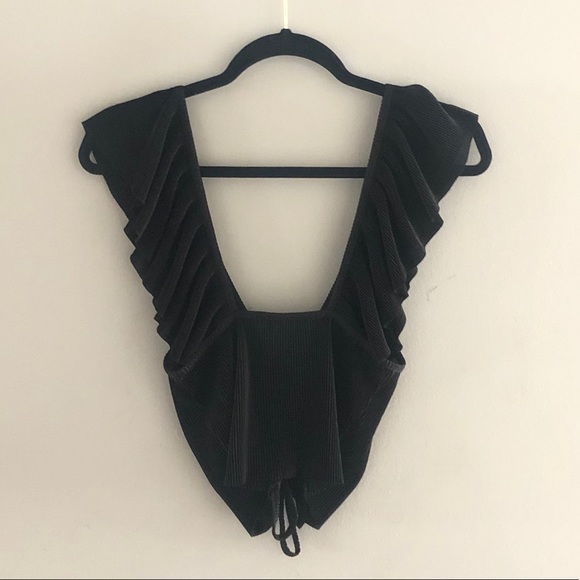 ZARA PLEATED TOP WITH RUFFLES - Picture 2 of 3